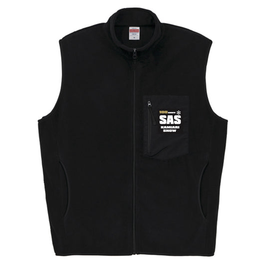 7099_SAS_フリースベスト_ブラック